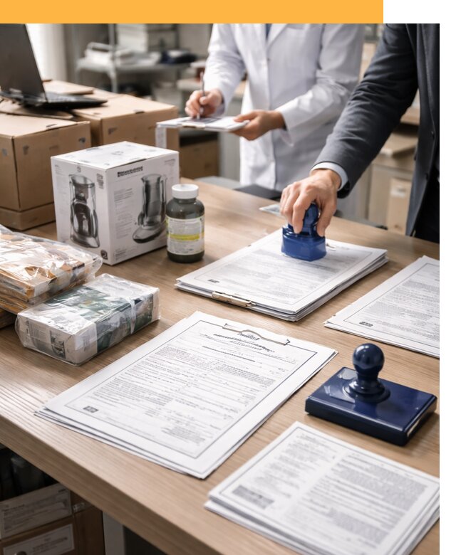 Сертификация импортных товаров от 12643 с таможенным сопровождением